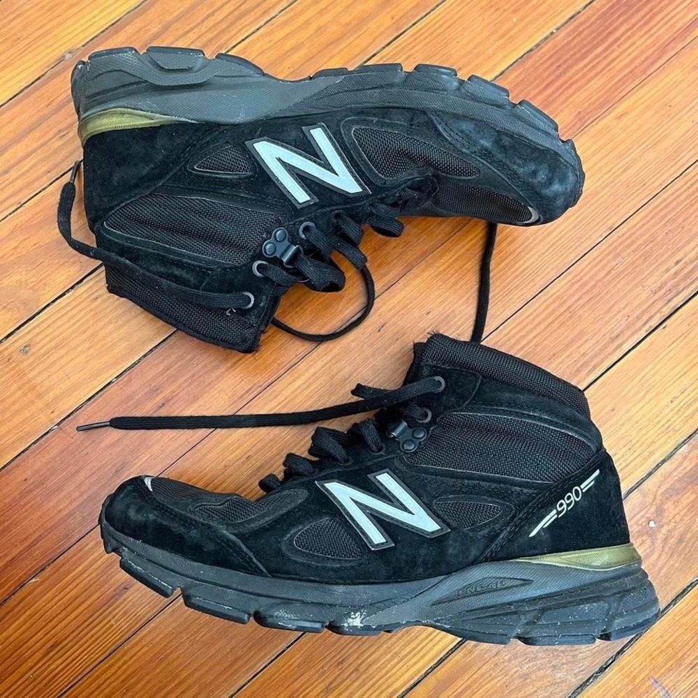 New Balance 990v4 Mid Triple Black Sneakers size 8.5